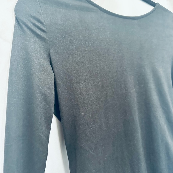 Black, Size med (fits like a small) long sleeve open scoop back bodysuit. - Picture 3 of 7